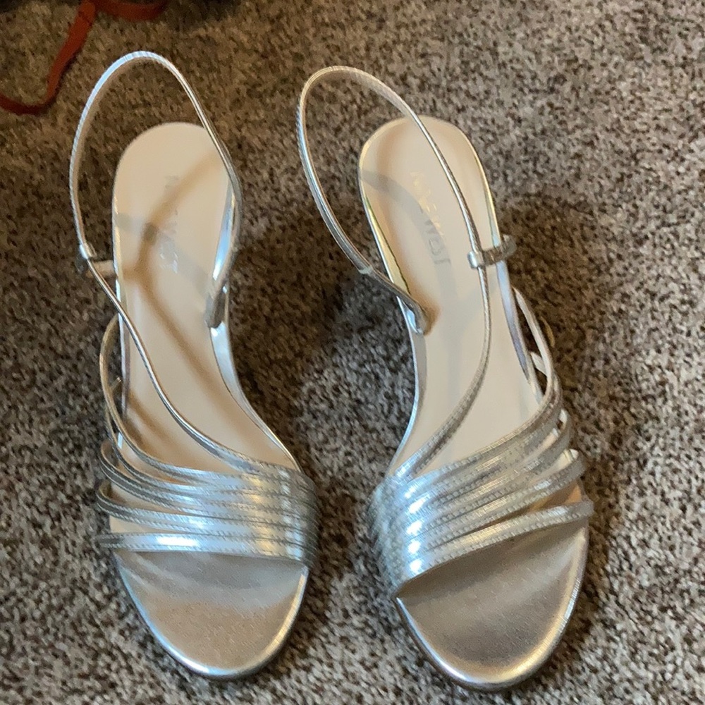 Nine West silver heels